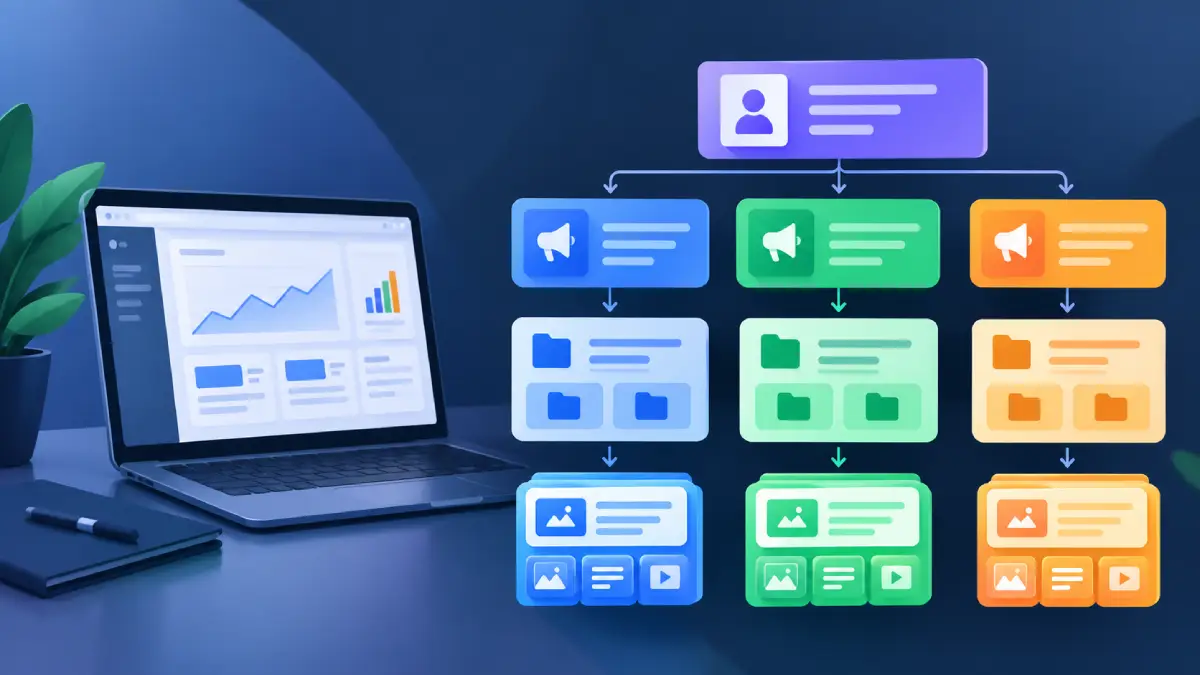 Google Ads Account Structure Explained with Campaigns, Ad Groups, Ads, Keywords, and Assets